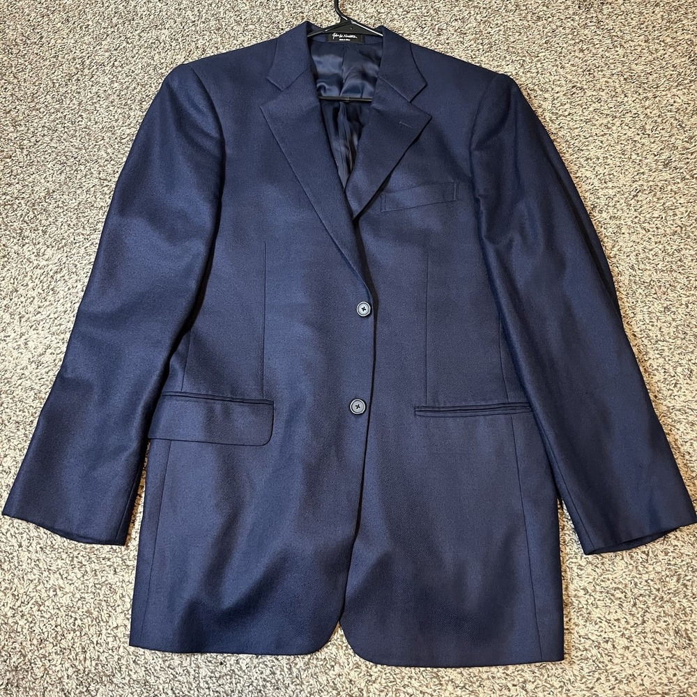 John W Nordstrom Loro Piana 100% Cashmere Suit Blazer Jacket Navy Blue Mens 42L